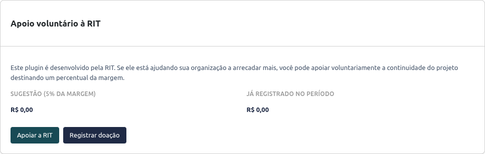 Card de doação à RIT