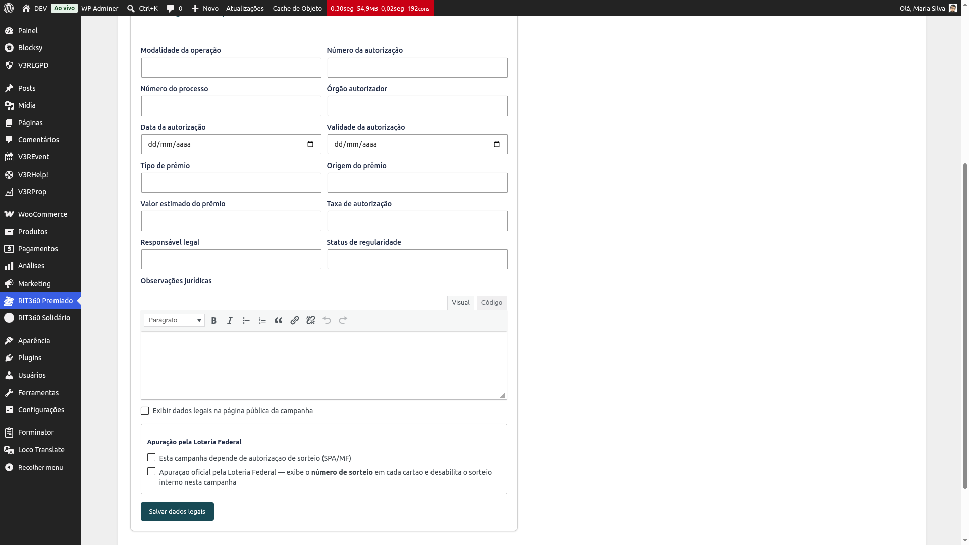 Editor de texto rico nas observações